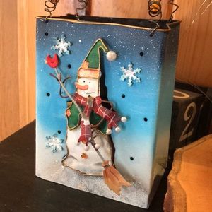 💚 3 for $15 💚 - Rustic Metal Snowman Tea light Box